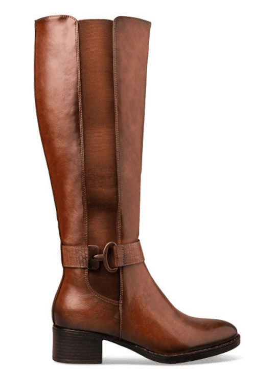 Envie Shoes Synthetic Leather Riding Boots Brown