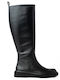 Leder Damenstiefel Schwarz