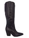 Leather High Heel Women's Boots Orlando 738 Black