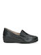 Leather Women's Loafers in Black Color
