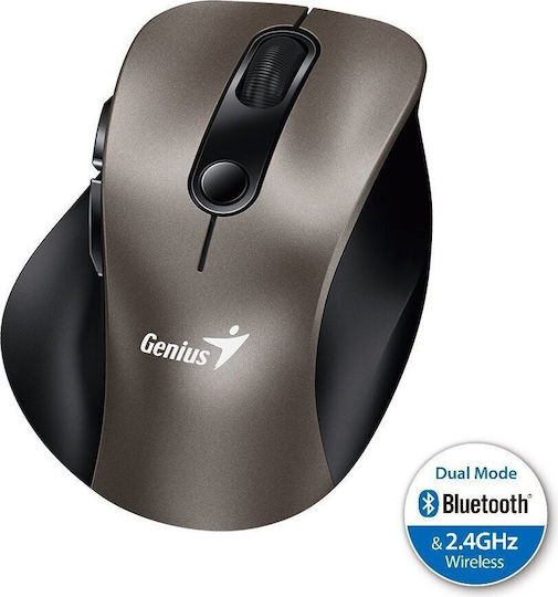 Genius Ergo 9000S Безжична Ергономична Bluetooth Мишка Шампанско Титаниево