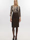 Pencil High-waisted Skirt Brown