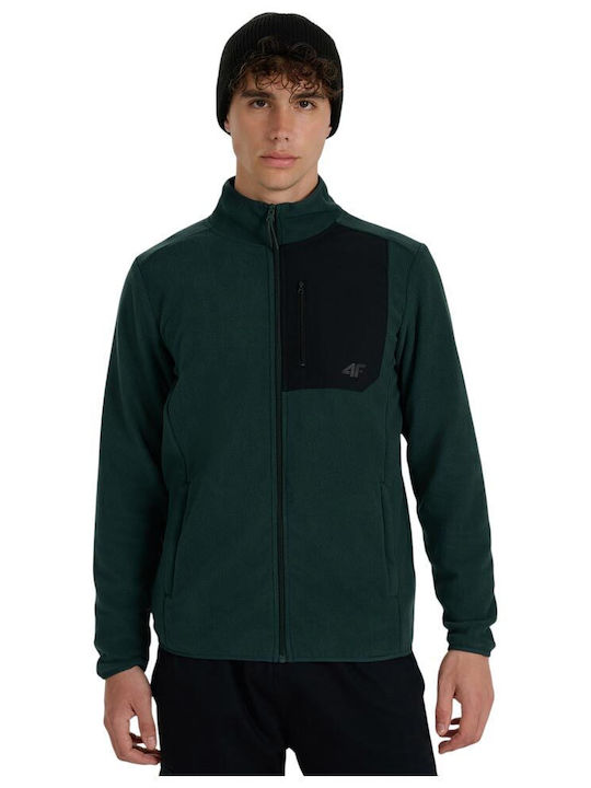 4F Men's Fleece Cardigan Green