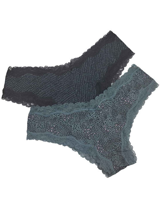 Walk Bamboo Damen Brasilien 2Pack mit Spitze Mu...