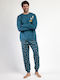 Admas Men's Winter Pajamas Set Blue