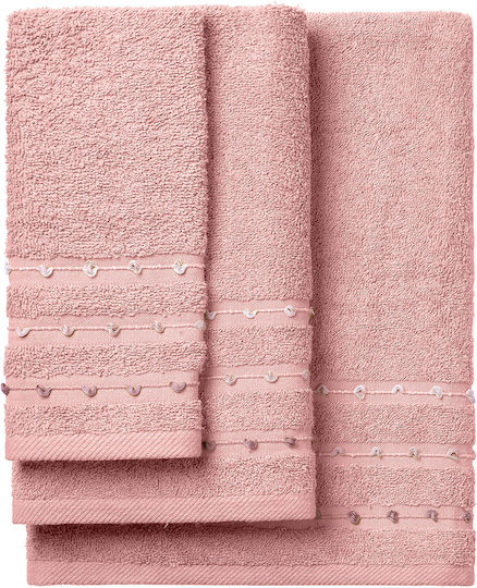 Beauty Home Set of Bath Towels 3 pcs Art 3462 3462SET Pink Weight 450gsm