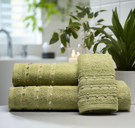 Beauty Home Bath Towels Set 3 pcs Art 3466 3466Set Green Weight 450gsm