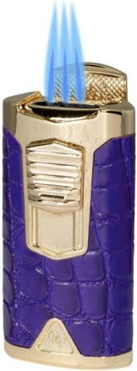Rocky Patel Statesman Lighter 3xJet Gold-Purple Leather Punch