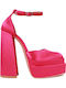 Fuchsia Heels with Strap
