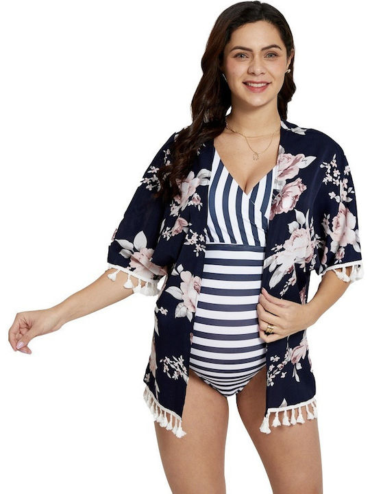 Blue Beachwear Kimono