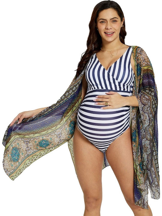Blue Beachwear Kimono
