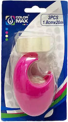 Color Max Desk Tape Dispenser Set *710849-b 1-140 Tape Cutter 2 Included Tapes 1.8 Cm X 20 M Pink