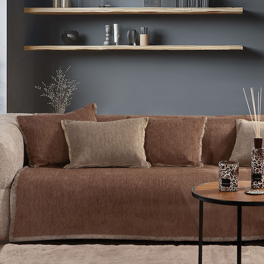 Nef-Nef Homeware New Tanger Τετραθέσιου Καναπέ Δύο 'Οψεων Π180xΜ350cm Brown/ecru