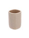 Bathroom Cup Polyresin Striped Light Brown