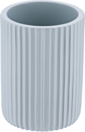 Bathroom Cup Polyresin Blue Striped 7x9.5cm