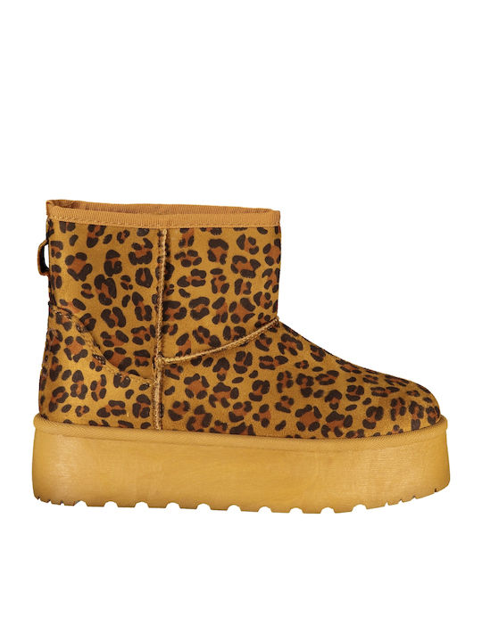 Stiefeletten Damen mit Pelz Braun