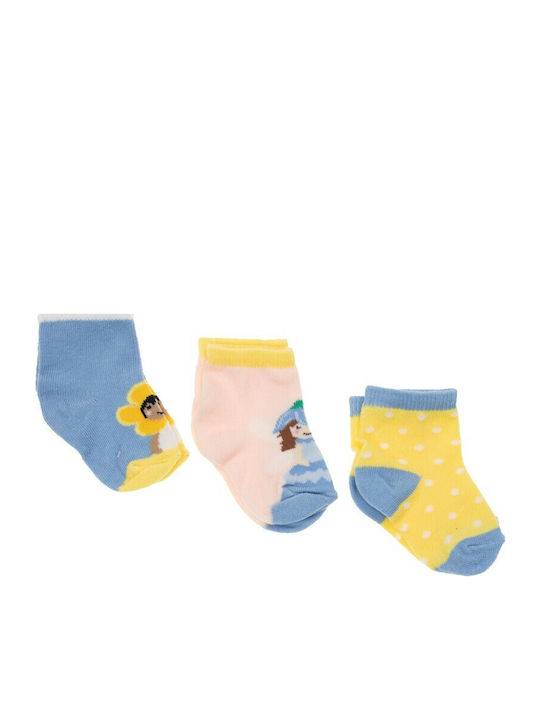 Defne Baby Παιδικές Κάλτσες Κίτρινο 3 Ζευγάρια