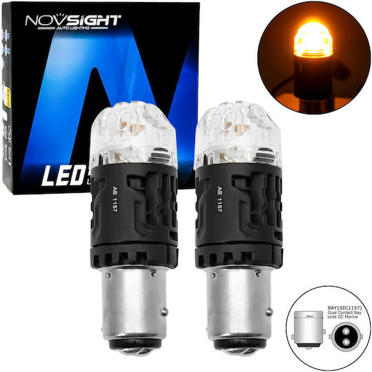 NovSight Lamps Car & Motorcycle P21/5W-BAY15D-1157 LED Orange 12V 60W 2pcs
