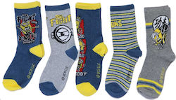 Minions Șosete pentru Copii Gray 5 Perechi Minions Șosete pentru Copii Gray 5 Perechi