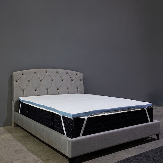Alphab2b Ανώστρωμα Cool Gel Μονό Memory Foam με Ίνες Μπαμπού , Αποσπώμενο Κάλυμμα & Λάστιχα Εφαρμογής 90x200x4εκ.