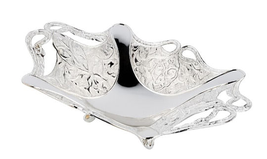 Metallic Carved Silver Bowl 32.5x18x8.5cm Galifas 9562629 Galifas