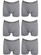Herren Boxershorts Gray mit Mustern 6Packung