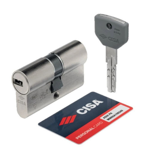 Cisa Zylinderschloss Sicherheits 80mm (30-50) mit 5 Schlüssel Silber