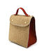 Leder Damentasche Rucksack Beige