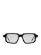 Kuboraum Unisex Sunglasses with Black Plastic Frame and Gray Lens