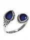 Amalfi Accessories Damen Chevalier Ring mit Steinen aus Silber