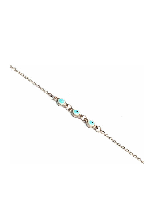 Amalfi Accessories Women's Bracelet with design Eye made of Silver with Diamond