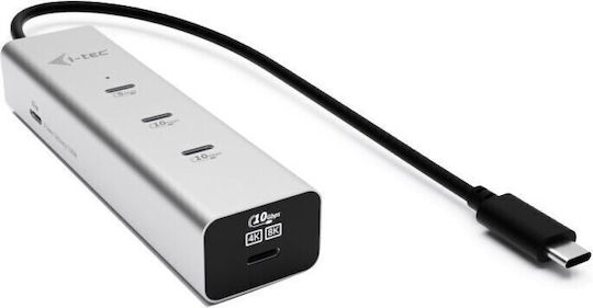 i-tec Hub USB Metal 5 Porturi USB 3.2 cu Conectare USB-C Argintiu