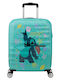 American Tourister Disney Stitch Kinder Koffer Kabine Hart Türkis mit 4 Räder Höhe 55cm