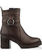 Leather Women's Ankle Boots Brown