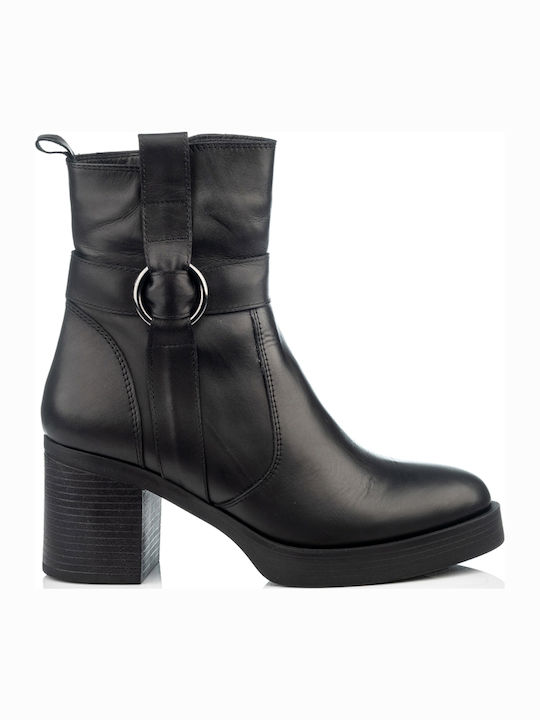 Mago Shoes Leather Women's Ankle Boots Black