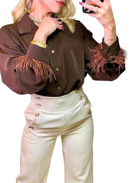 Woman's Fashion Women's Brown Shirt