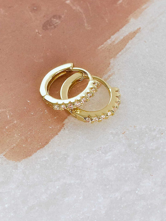 Celestino Small Hoop Earrings with White Strass