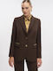 Fibes Blazer pentru femei Crep Sacou Brown
