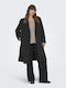 Women's Black Coat with Belt