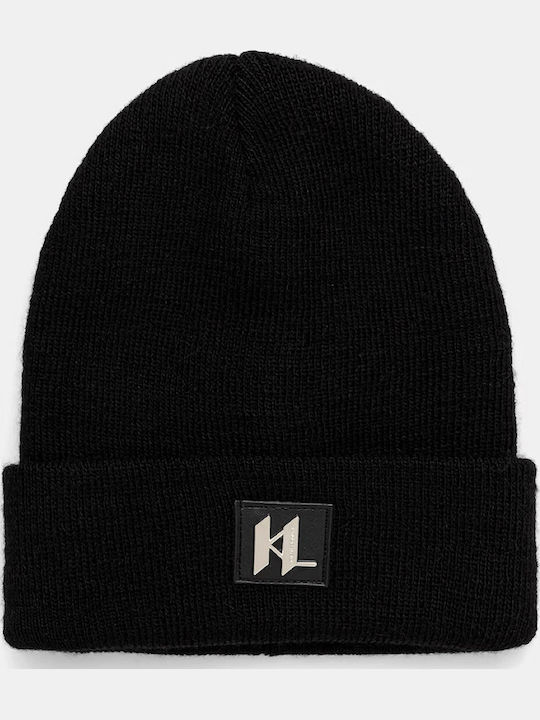 Beanie Unisex Σκούφος Πλεκτός σε Μαύρο χρώμα