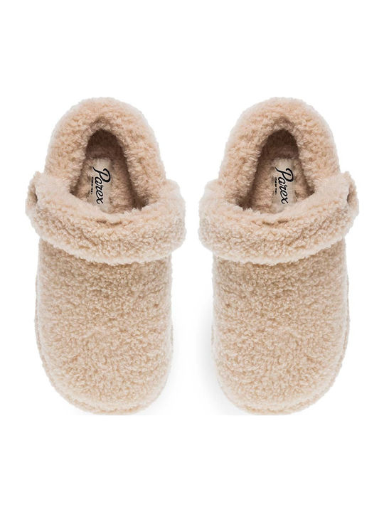 Parex Winter Damen Hausschuhe Beige