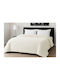 Le Blanc Duvet Cover Single 160x220cm Rib Ivory 700 GSMGsm