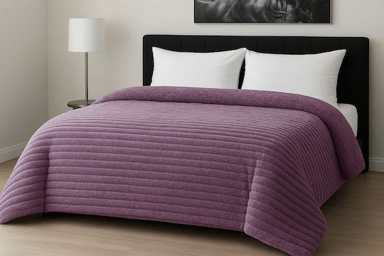 Le Blanc Duvet Cover King Size 260x240cm Rib Lilac 700 GSMGsm