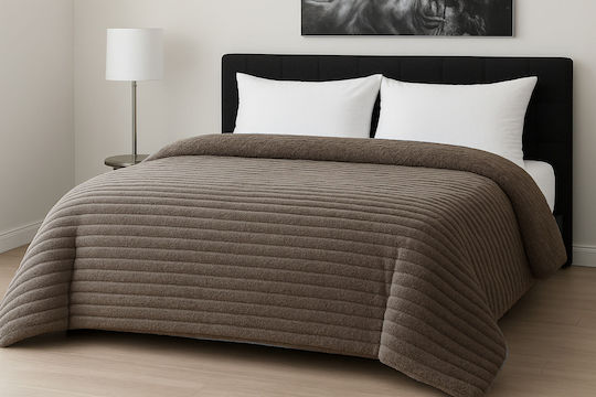 Le Blanc Husă de pătură Super-dublu 220x240cm Rib Moka