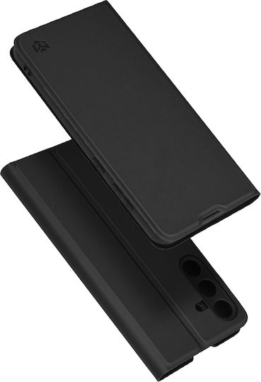 Techsuit Magskin Buchen Sie Silikon / Synthetisches Leder Schwarz (Galaxy S25 FE)