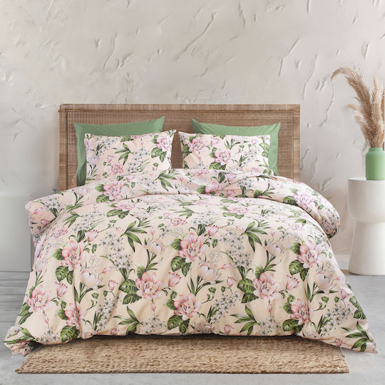 Palatex Комплект Плик за Завивка Кинг Сайз с 2 Калъфки 220x240 Smash Tulip Beige