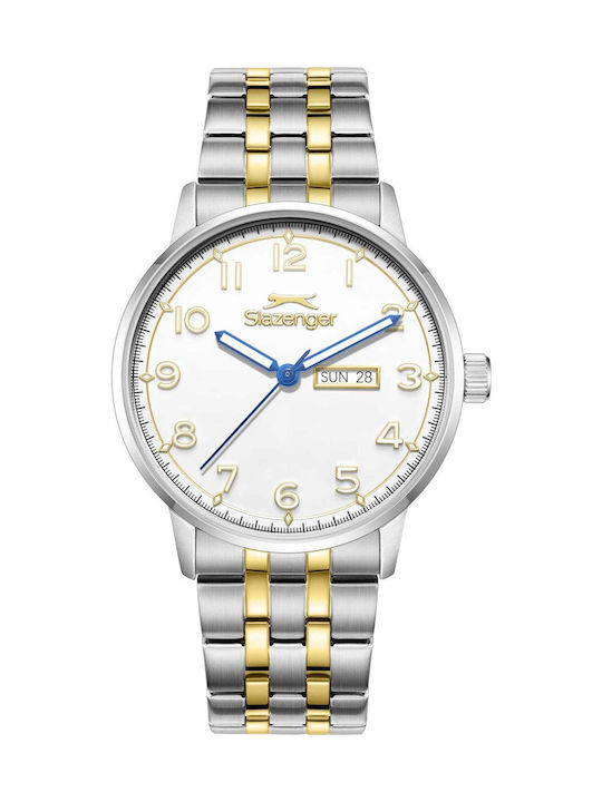 Slazenger Herrenuhr Batterie mit Silber Metalla...