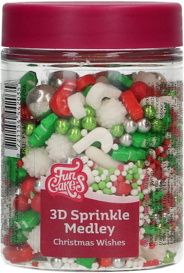 Funcakes 3d Sprinkle Medley Χριστουγεννιάτικες Ευχές 70γρ