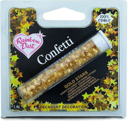 Rd Essbare Kuchendekorationen Sterne Konfetti Gold