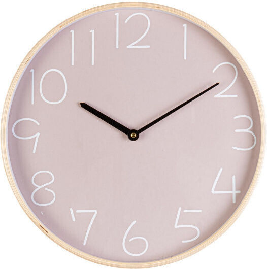 Bizzotto Lorens Wall Clock Wooden Pink 40.8x4.8cm